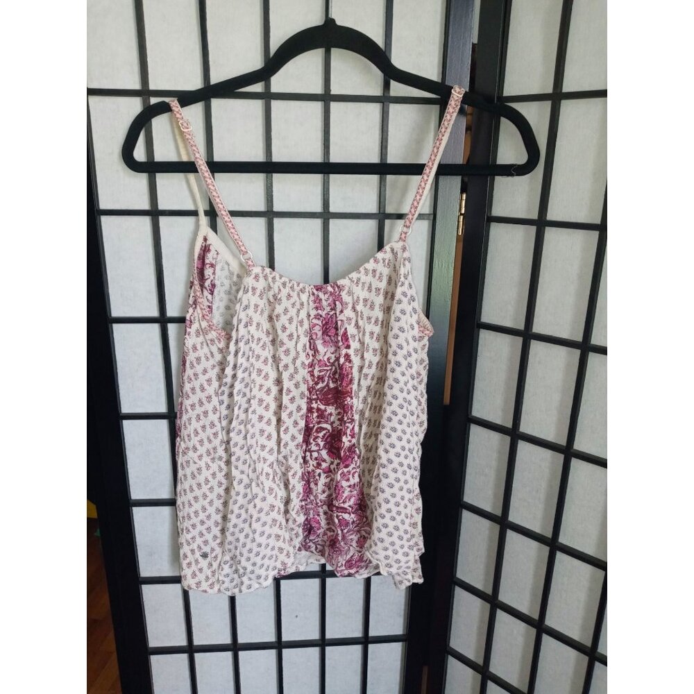 American Eagles Outfitters White & Burgundy Tank Top sz M